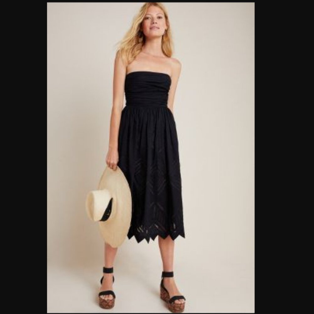 Anthropologie Luiza Black Strapless (& Strapped!) Midi Dress (4)